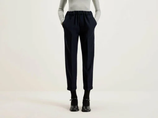 NICHOLSON & NICHOLSON Pantalon Sand Boyfriend En Laine