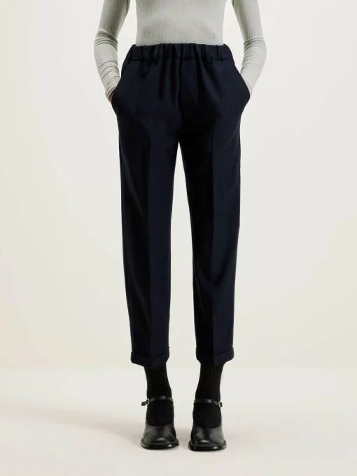 NICHOLSON & NICHOLSON Pantalon Sand Boyfriend En Laine
