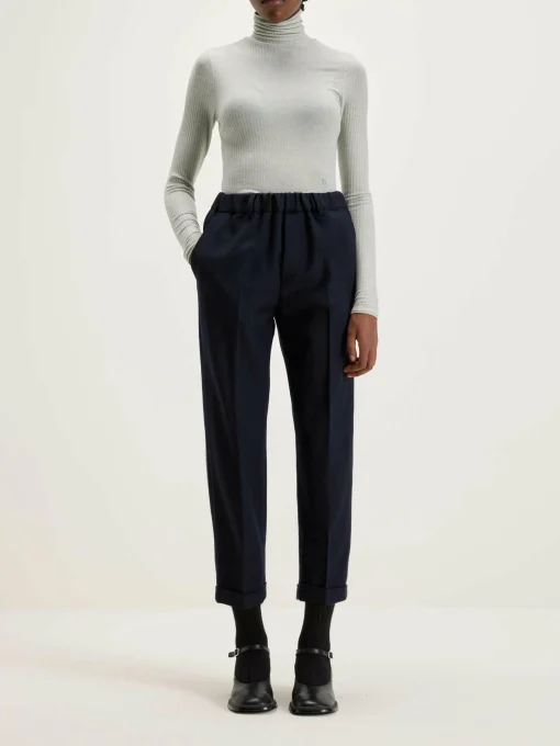 NICHOLSON & NICHOLSON Pantalon Sand Boyfriend En Laine