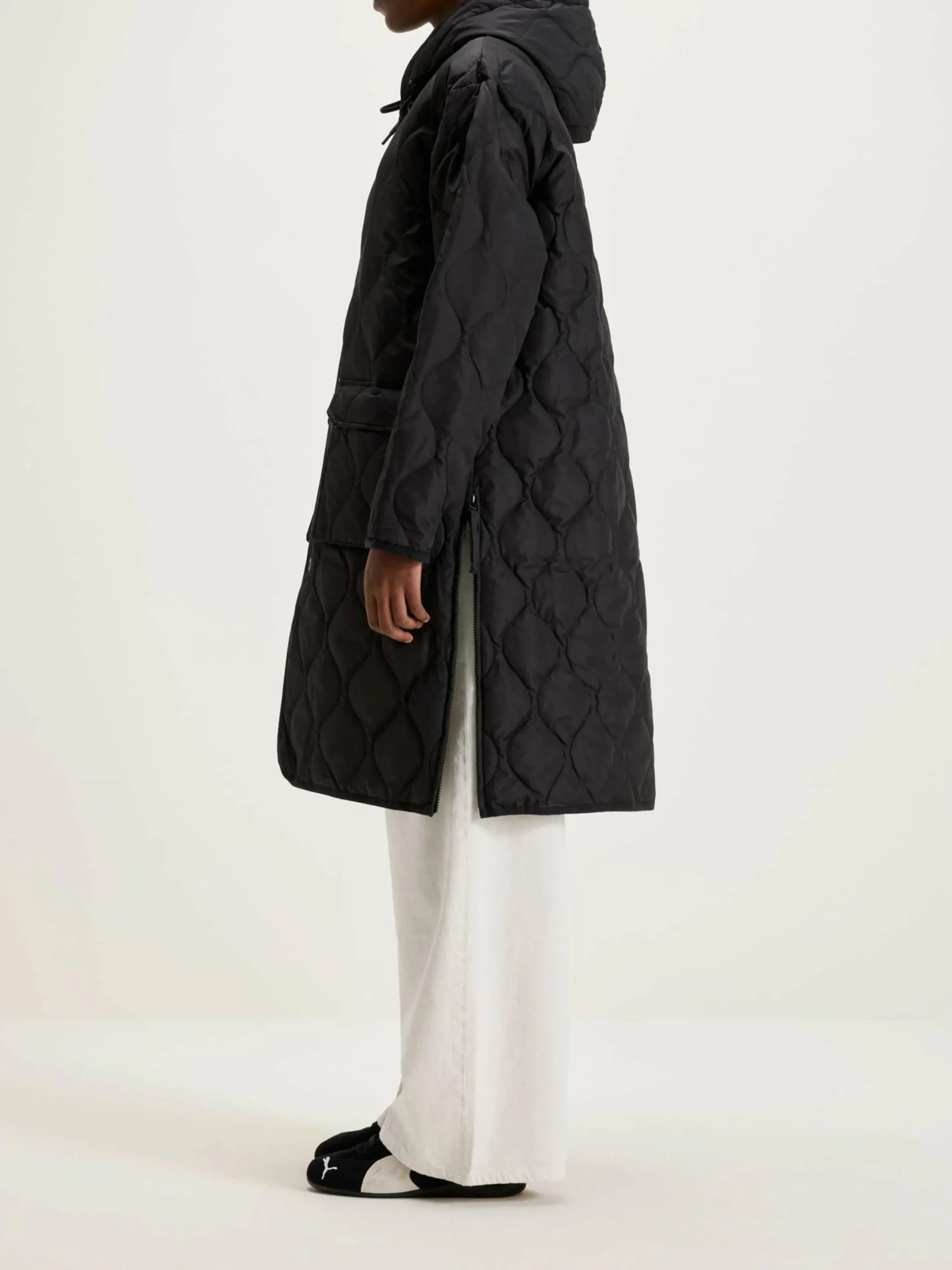 TAION Long Manteau Militaire à Capuche